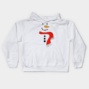 Cute Doodle Snowman with Red Scarf, made by EndlessEmporium Kids Hoodie